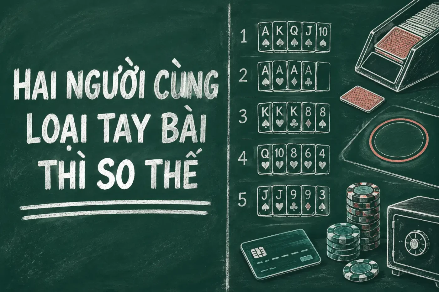 hai hoặc nhiều người chơi cùng có loại tay bài giống nhau - thứ tự bài poker
